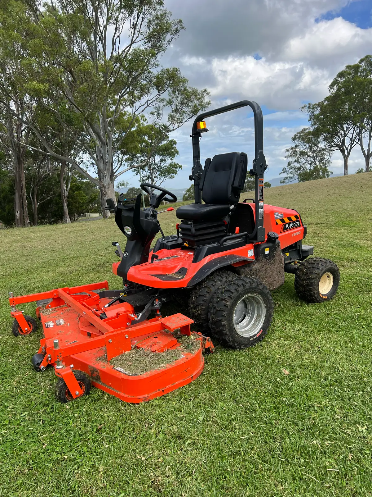Commercial out-front mower used for acreage mowing in the Illawarra